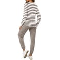 thumbnail image 3 of MOSHU Two Piece Womens Pajama Sets Button Down Shirts and Drawstring Pants with Pockets Solid Lounge Sets for Women, 3 of 8