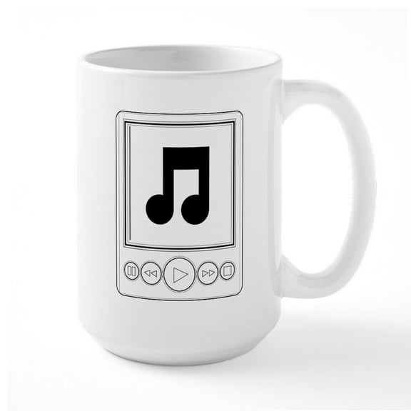CafePress - MP3 Player Large Mug - 15 oz Ceramic Large White Novelty Mug