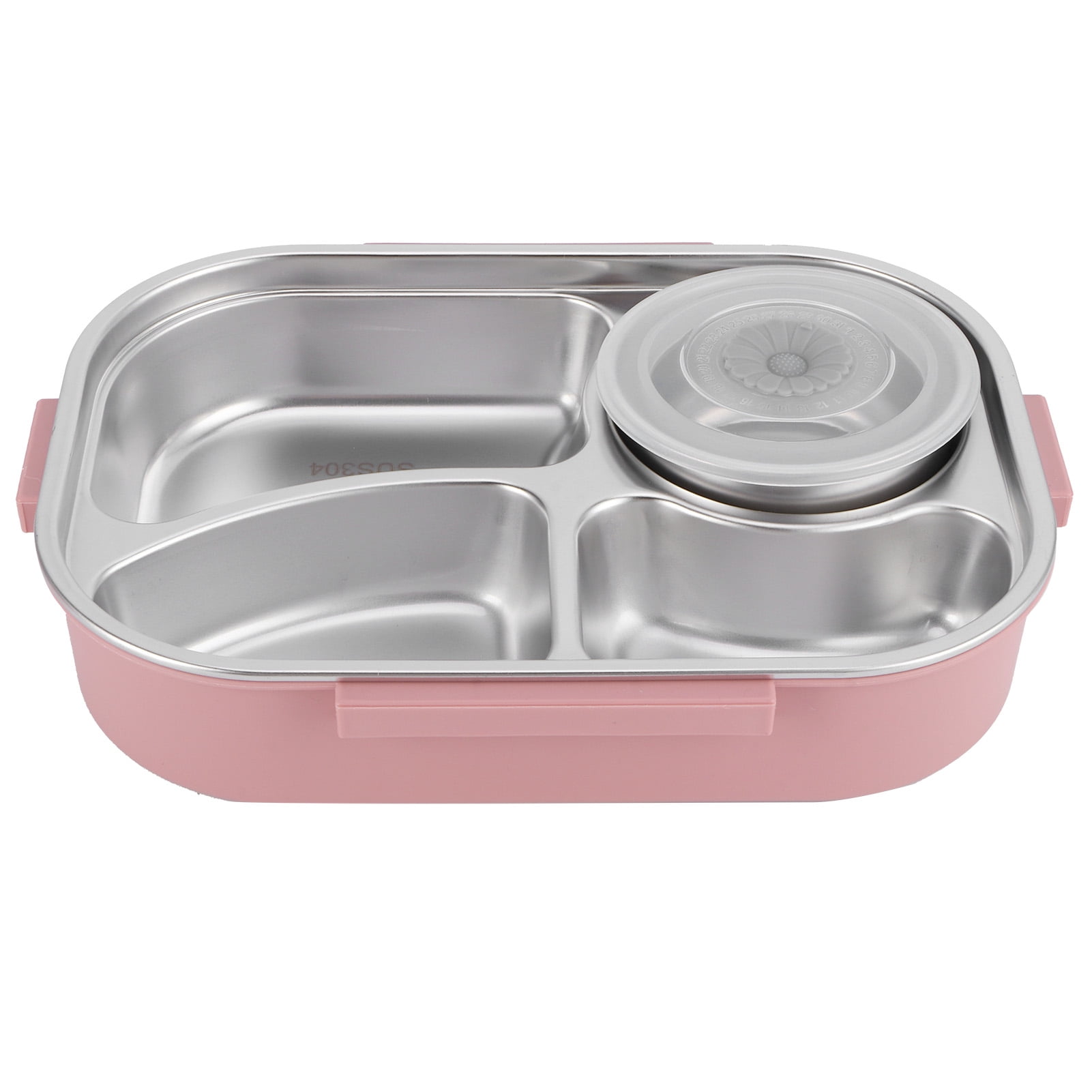 FAGINEY Bento Lunch Box,Stainless Steel Lunch Box 4‑Grid Portable Bento Box Food Storage Container