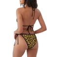 thumbnail image 4 of Yiaed Sunflower 6 Print Women's Two Piece Bikini Swimsuit Sexy Triangle Top Bathing Suits String Cheeky Bikini Sets -Medium, 4 of 6