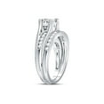 thumbnail image 3 of 14kt White Gold Princess Diamond Bridal Wedding Ring Band Set 1 Cttw - Size 7, 3 of 4
