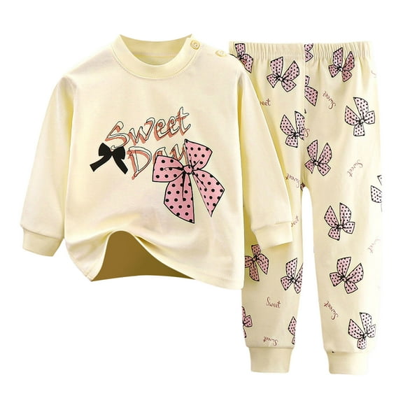 Caqnni Toddler Girls Clothes Baby Girl Fall Outfits Long Sleeve Sweatshirt Pants Sets Winter Sweatsuit Clothing for Girl 1-6Y Loungewear (6-12 Months)