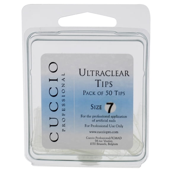 Uñas acrilicas Cuccio Ultraclear Tips - 7 Acrylic Nails Dama 50 Pc