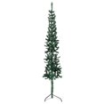 thumbnail image 2 of vidaXL Slim Artificial Half Christmas Tree with Stand Green 120 cm, 2 of 5