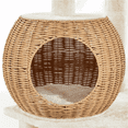thumbnail image 6 of Alden Design 54″ Tall Rattan Cat Tree with Soft Cushion Clear Bowl for Small/Medium Cats, Beige, 6 of 11