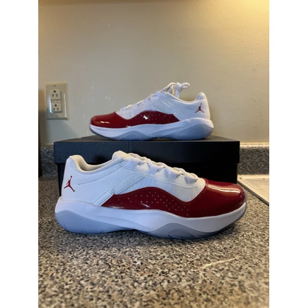 Ni - ke New Mens Ni - ke Air Jordan 11 CMFT Low Cherry Red White Sneaker DN4180-116 Size 10