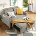 thumbnail image 6 of SEJOV Pull Out Sofa Bed 2 Seater Loveseats, Convertible Linen Sleeper Sofa Bed for Small Space with Adjsutable Backrest & Spring Support, Brown, 6 of 8
