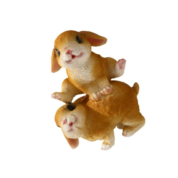 Figura de animal decorativa de resina para decoración del hogar Con forma de conejito