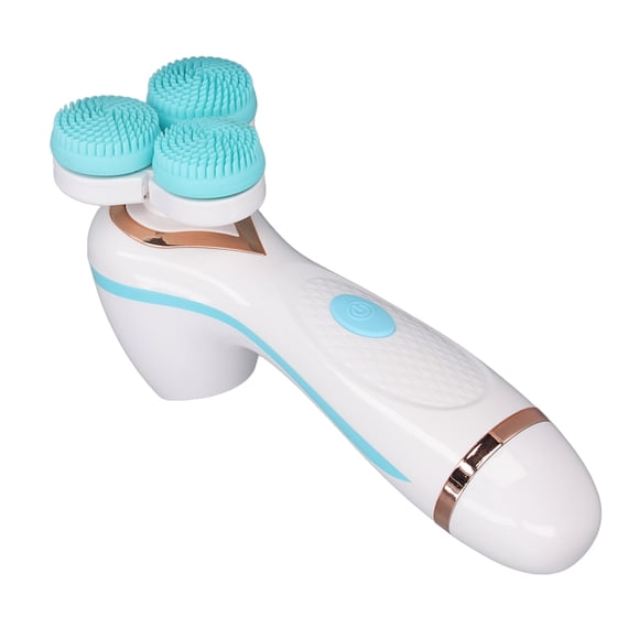 Facial Cleansing Brush, Electric Facial Cleansing Brush 3 Head Massage Facial Exfoliating Silicone Rechargeable Face Scrubber Portable Device