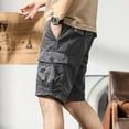 thumbnail image 3 of AHTJRT Men's Trendy Summer Cargo Shorts with Pockets and Elastic Waist for Casual Wear Gray M, 3 of 5
