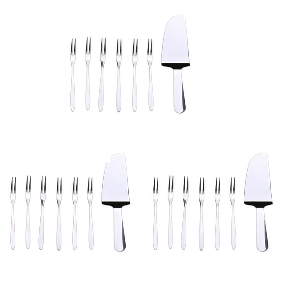 Premium Stainless Steel Cake Server with 3 Knife and 18 Dessert Forks