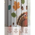 thumbnail image 2 of Turkey Sheer Curtains 63 Inch Length 2 Panels Set, Semi Transparent Voile Rod Pocket Curtains for Living Dining Room Bedroom Drapes Fall Maple Leaves Thanksgiving Pumpkin Wood Grain, 2 of 8