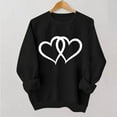 thumbnail image 2 of Valentine's Day Sweatshirt for Women Black Heart Graphic Oversized Gift for Her Casual Soft Fleece Top,Size L, 2 of 6