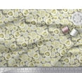 thumbnail image 2 of Soimoi Yellow Crepe Silk Fabric Cucumber Vegetable Print Sewing Fabric Yard 42 Inch Wide, 2 of 2