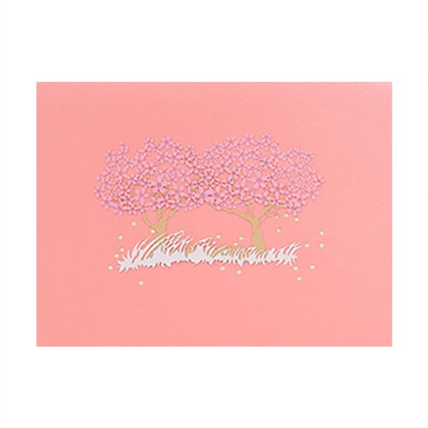 Tarjeta de felicitación 3D con cerezo en flor para cumpleaños, bodas, aniversarios y celebraciones