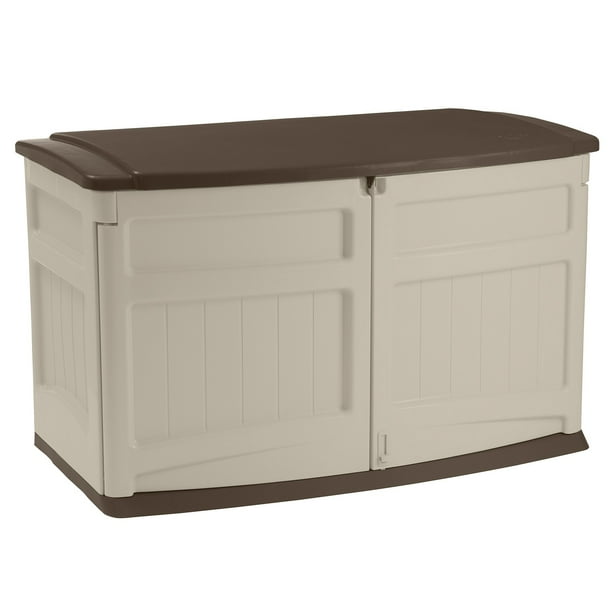 Suncast Horizontal Outdoor Storage Box 20 Cubic Feet, Light Taupe GS1000BA