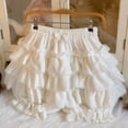 thumbnail image 4 of XIAOCHA Lace Ruffled Shorts for Women Sweet Layered Style Casual Bloomers Shorts, 4 of 6