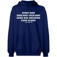 thumbnail image 2 of OXI Hoodie Sweatshirt - Some One Awesome Along, Basic Casual Hoodie for Men's and Women Fleece Hoodie Long Sleeve - Navy Blue Small, 2 of 3