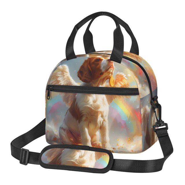 Fotbe Rainbow English Cocker Spaniel Bolsa de Almuerzo con Estampado, Lonchera Aislada, Contenedores de Comida Reutilizables Tipo Cooler a Prueba de Fugas