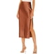 thumbnail image 3 of Falda para Mujer, de Satén de Seda, Elástica, de Cintura Alta, Estilo Informal, de Guepardo. Marrón M, 3 of 6