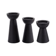 thumbnail image 1 of Juego de 3 portavelas negros - Portavelas de metal para velas de pilar - Portavelas para mesa Zhivalor  CPB-SSW132-2, 1 of 5