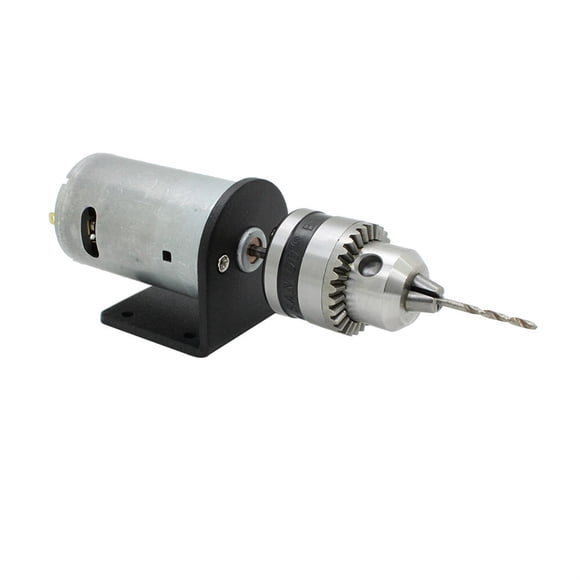 Mini Hand Drill DIY Lathe Press 555 Motor W/ 1/8"Chuck+ Mounting Bracket 12-36V ,Used for Long Time