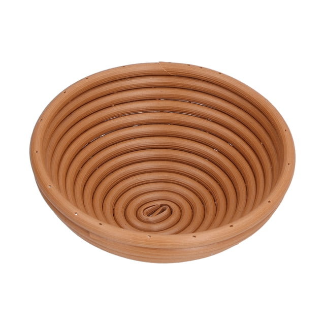 Canasta de fermentación de pan lavable Molde innovador para hornear para cocina Panadería casera Amarillo marrón Redondo 16x6cm