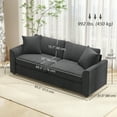 thumbnail image 3 of HOMCOM 3 Seater Sofa, Upholstered Sofa Couch for Bedroom, Dark Grey, 3 of 10