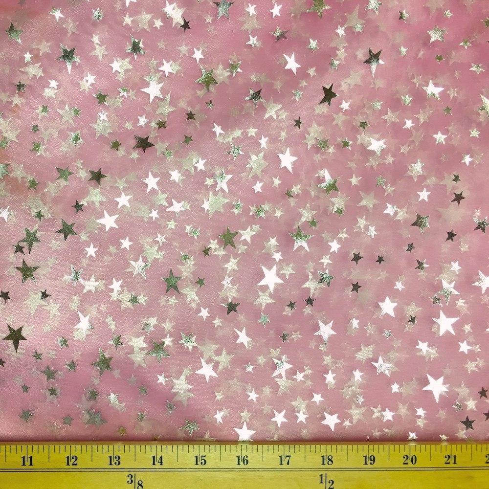 Crystal Organza Printed Stars Fabric Sparkle Shiny Crafts Decorations