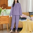 thumbnail image 2 of Hearthz Women's Fleece Pajama Sets 2 Piece Loungewear Winter Sleepwear Winter Sherpa Women Match Top Pants Pajama Pjs Sets, 2 of 5