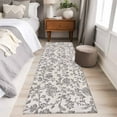 thumbnail image 5 of Farmhouse Grey Large Area Rugs for Bedroom Living Room, Soft Non Slip Carpet Bedside Rug, Vintage Flower Leaf Botanical Plant Rectangular Floor Cover Kitchen Accent Rug 2'x6' for Dining Room/Office, 5 of 9
