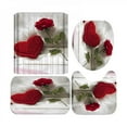 thumbnail image 1 of [Liquidation de Marque!] Rideau de Douche Impression Numérique 3D Saint-Valentin Ensemble de 4 Pcs pour Décoration de Maison Hôtel Fête, 1 of 6