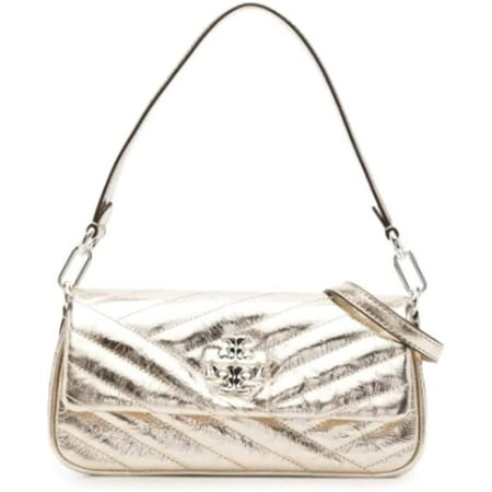 Tory Burch Kira Chevron Metallic Small Flap Shoulder Bag 700-Gold OS