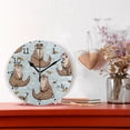 thumbnail image 2 of Otters in Water Leaves Round Wall Clock Silent Analog Battery Operated Black Pointer Home Decor 9.84" Diameter, 2 of 11
