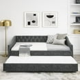 thumbnail image 3 of Hypeshops Upholstered Tufted Sofa Bed, Grey, 3 of 5