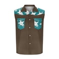 thumbnail image 3 of Camisas de Cuello para Hombres, Moda Casual Día de la Independencia Imprimir Turndown Bolsillos sin Mangas Tanque Deportivo, 3 of 5