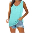 thumbnail image 2 of Ydkzymd Mint Green Tank Tops for Women Cropped Solid Color Funny Sleeveless Tunics Plus Size Fall Button Up T Shirts Henley Flowy Casual Blouses Mint Green L, 2 of 7