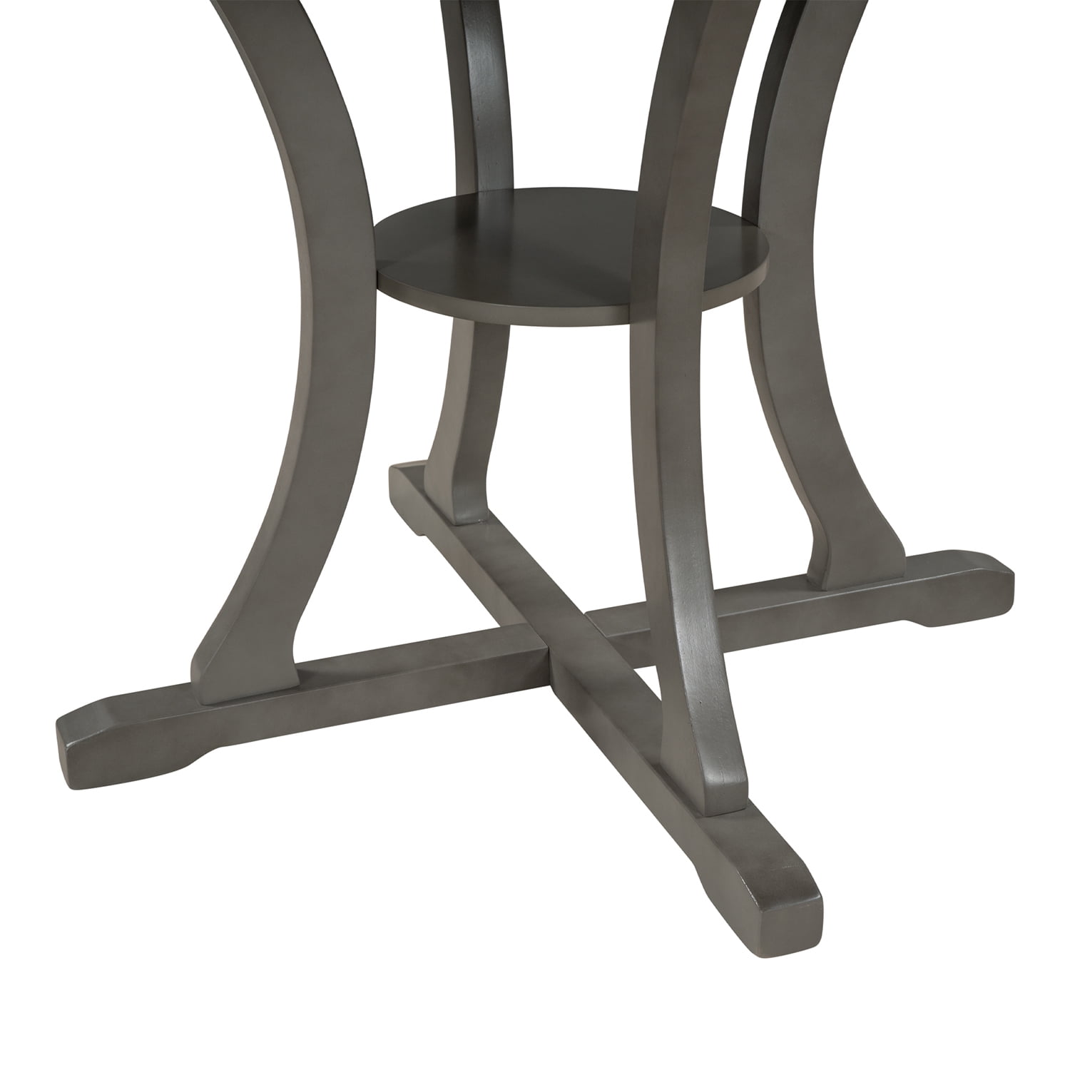 Kepooman 5-Piece Round Dining Table and Chair Set, Dining Table Set for Dining Room, Compact Kitchen Table Set for Home, Gray Kepooman 5-Piece Round Dining Table and Chair Set, Dining Table Set for Dining Room, Compact Kitchen Table Set for Home, Gray