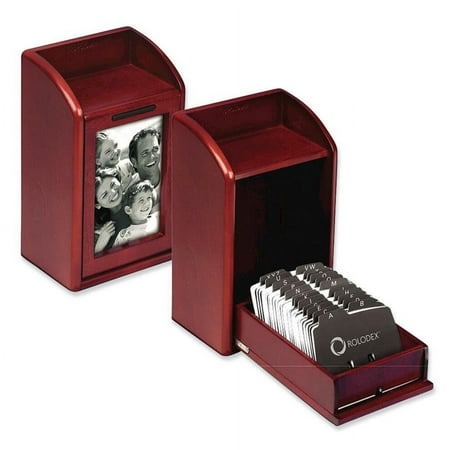 Wood Tones Photo Business Card File