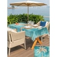 thumbnail image 4 of Outdoor Tablecloth with Umbrella Hole & Zipper, Coastal Beach Tree Rectangle Tablecloth 60x102 Inch, Vintage Teal Brown Tropical Palm Tree Patio Table Cover Waterproof Table Cloth for Picnic/Party, 4 of 7