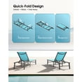 thumbnail image 6 of Harbweb Outdoor Lounge Chair for Pool, Aluminum Chaise Lounge Chairs with 5-Position Recliner, No Assembly Patio Lounge Chair for Backyard, Poolside, Deck, Lawn (Aqua), 6 of 8