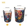thumbnail image 3 of Balery Vibrant Rooster Painting Cesta de ropa redonda con asas, impermeable, independiente, para ropa, juguetes, dormitorio y familia-Small, 3 of 6