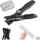 thumbnail image 1 of Cortaúñas para hombres, uñas gruesas, cortaúñas de nariz grande, apertura de mandíbula ancha, acero inoxidable resistente, cortaúñas para ancianos, mujeres, con cierre seguro, negro, regalo de cumpleaños brillar  Electrónica, 1 of 5
