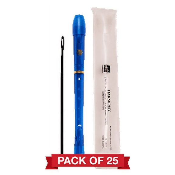 Harmony R Series HR304B Soprano Recorder 25pk, Translucent Blue