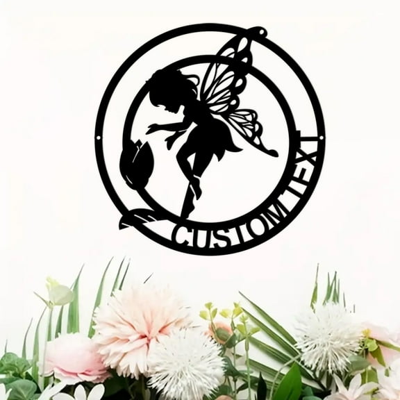 Custom Butterfly Girl Metal Sign Fantasy Butterfly Metal Wall Art, Butterfly Girl Wall Decor, Kids Room Decor, Nursery Wall