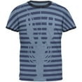 thumbnail image 1 of Lobster Navy Nautical Stripes Mens Ringer T Shirt Heather Blue-Navy LG, 1 of 2