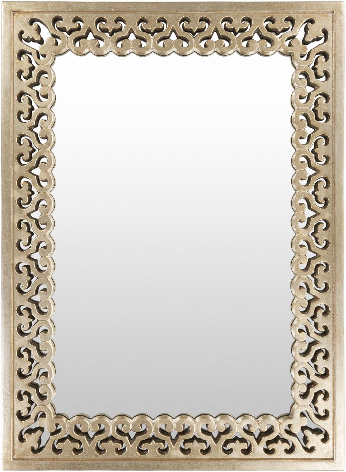 44.5" Contemporary Gold Swirl Finished Wooden Framed Beveled