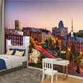 thumbnail image 2 of Peel and Stick Wallpaper Canvas worcester massachusetts skyline downtown skyline pictures Modern Art Wall Mural Decor Self Adhesive and Removable 100in x 144in, 2 of 7