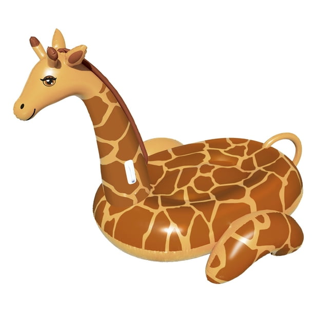 Swim Central Gonflable Girafe Géante Marron Piscine Ride-On Chaise Longue, 96 Pouces