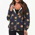 thumbnail image 2 of 2023 Chandail en Molleton à Fermeture Éclair pour Femmes Mode Imprimé Blouse Manches Longues Hauts Chandail en Molleton Poches à Capuche en Liquidation, 2 of 9